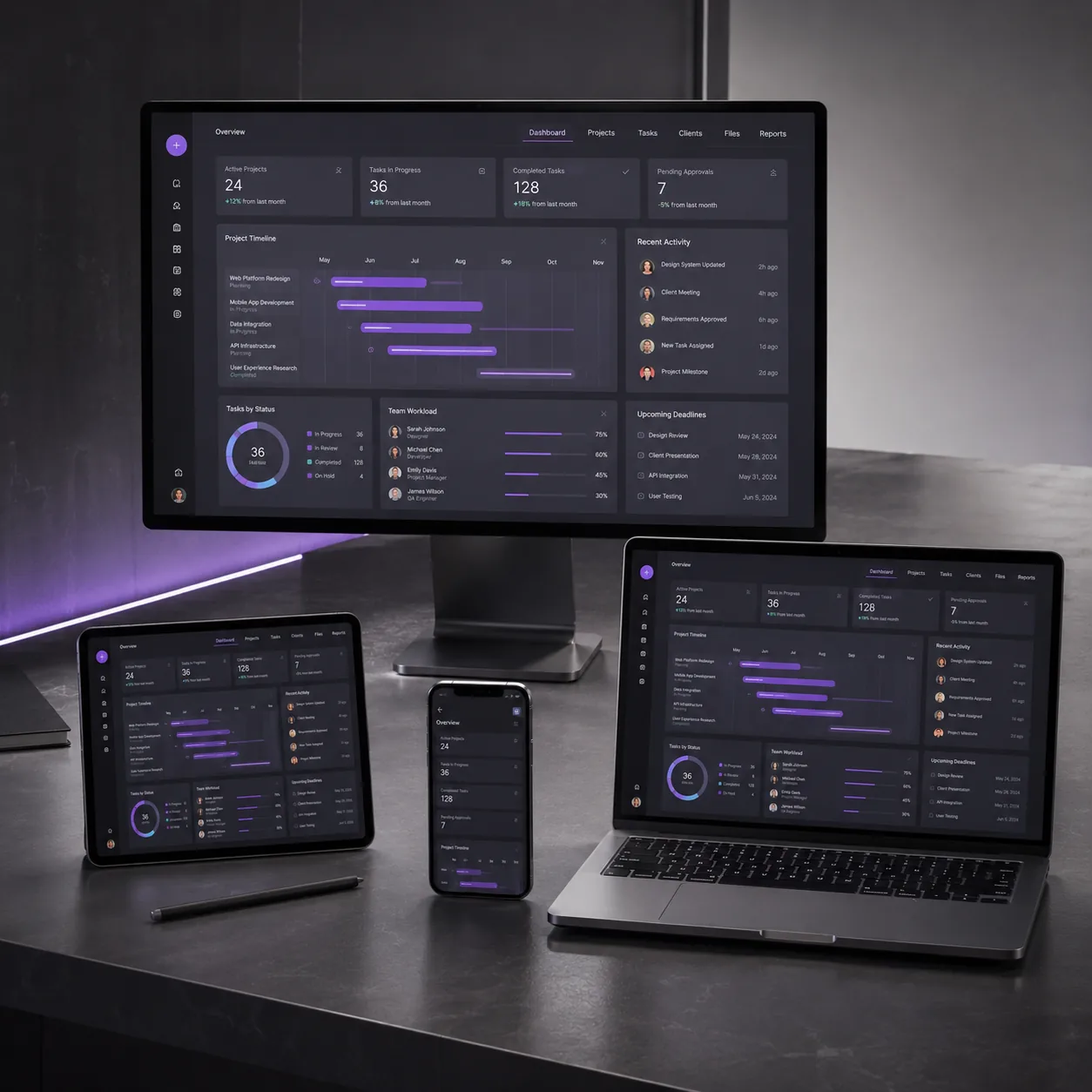 Web application architecture showing users, records, permissions, dashboards, and workflow state.