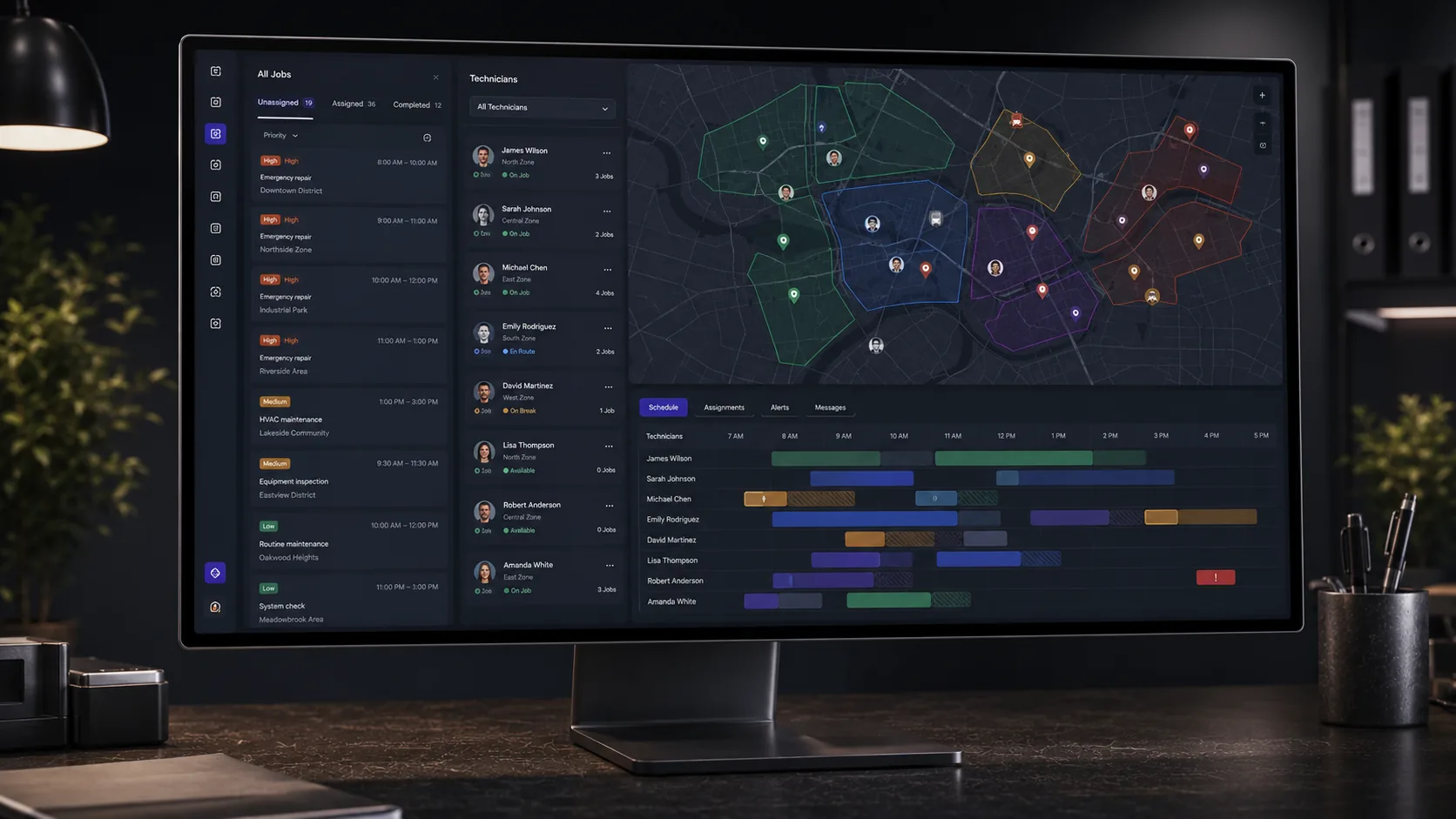 Field Service Management Software abstract representation